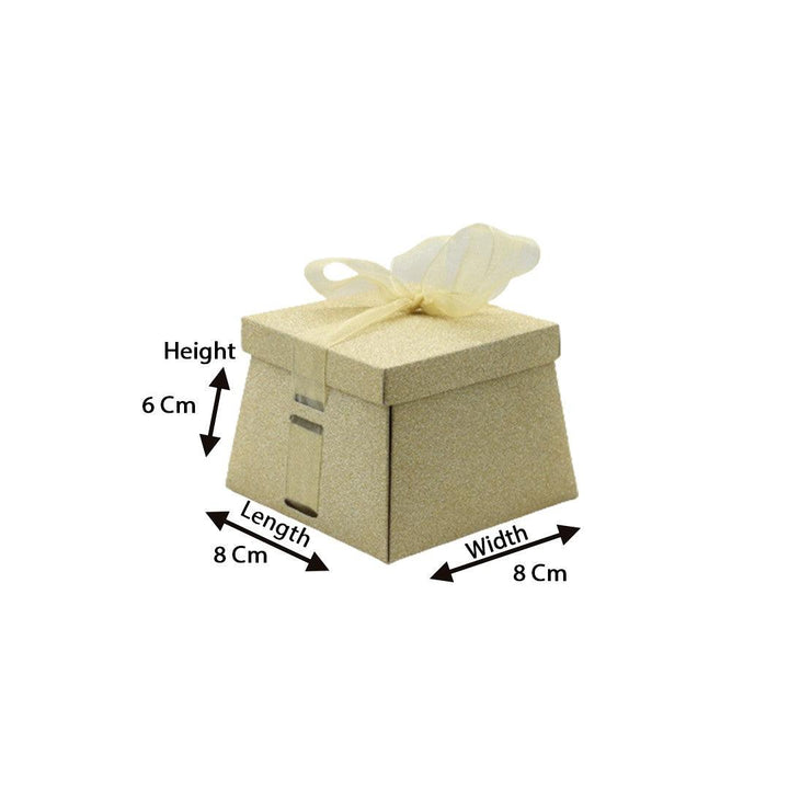 Gift Box | Pack Of 10 | Chocolate Packing Box | Return Gift Box | Gold Colour | Small | Pyramid Box - Bakeyy.com