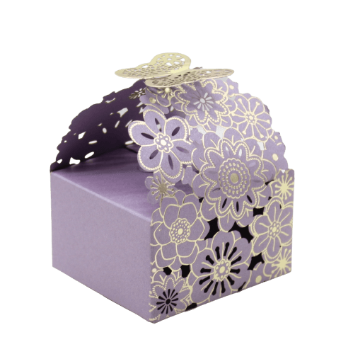 Gift Box | Pack Of 10 | Chocolate Packing Box | Return Gift Box | Purple Colour | Small - Bakeyy.com