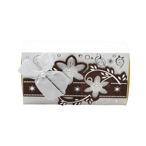 Gift Box | Pack Of 10 | Chocolate Packing Box | Return Gift Box | Silver & WhiteColour | - Bakeyy.com