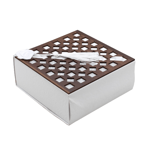 Gift Box | Pack Of 10 | Chocolate Packing Box | Return Gift Box | Silver & WhiteColour | - Bakeyy.com