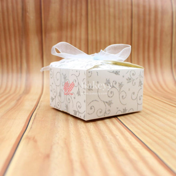 Gift Box | Pack Of 10 | Chocolate Packing Box | Return Gift Box | Silver Colour | Large - Bakeyy.com