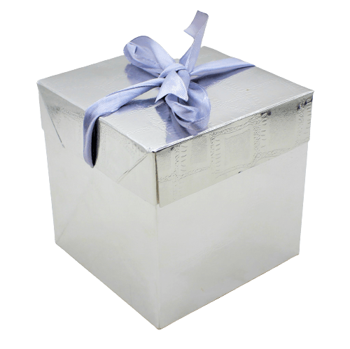 Gift Box | Pack Of 5 | Chocolate Packing Box | Return Gift Box | Silver Colour - Bakeyy.com
