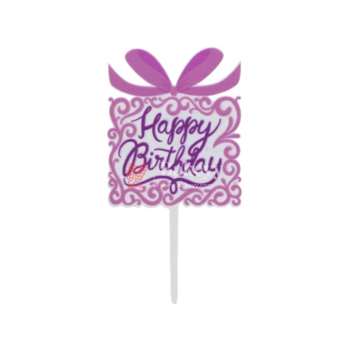 Gift Happy Birthday Cake Topper - Bakeyy.com