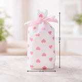 Pink Hearts Stand Up Treat Favor Bags Gift Wrapper Bags for Candy Cookie Chocolate | Pack of 50 - Bakeyy.com - India - Pink Hearts Stand Up Treat Favor Bags Gift Wrapper Bags for Candy Cookie Chocolate | Pack of 50 - Small 349.00