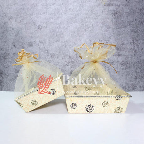 Floral Design -Themed Gifting Hamper | Cream With Beige And Green | Pack Of 10 - Bakeyy.com - India - Floral Design -Themed Gifting Hamper | Cream With Beige And Green | Pack Of 10 - Small - 6 Inches / pack of 10