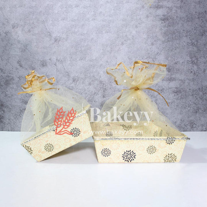 Floral Design -Themed Gifting Hamper |Cream With Beige And Green|(Pack Of 10) (Copy) (Copy) - Bakeyy.com - India