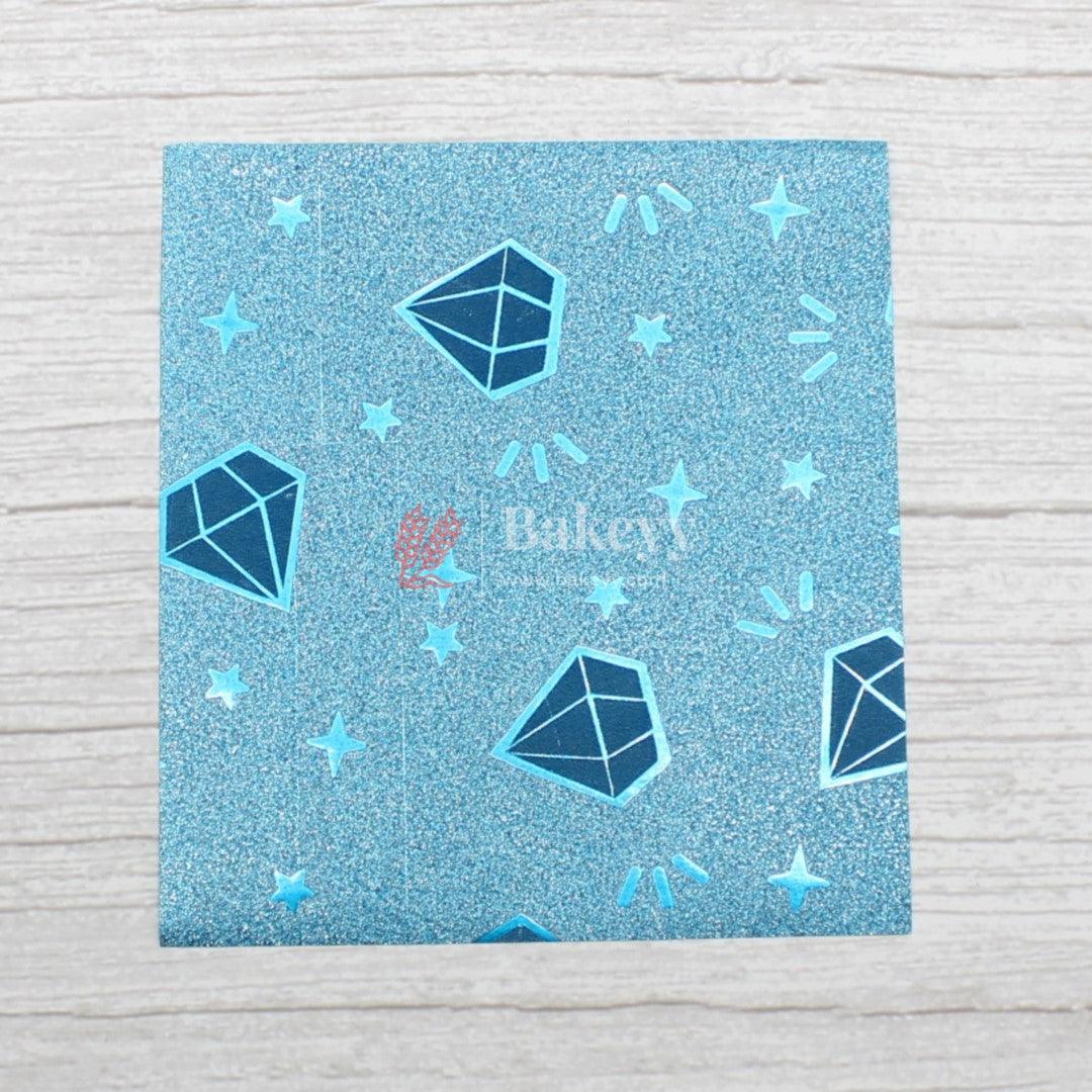 Glitter Matt Chocolate Wrappers | Blue Colour with Blue Dimond Design works - Bakeyy.com - India - Glitter Matt Chocolate Wrappers | Blue Colour with Blue Dimond Design works - Default Title