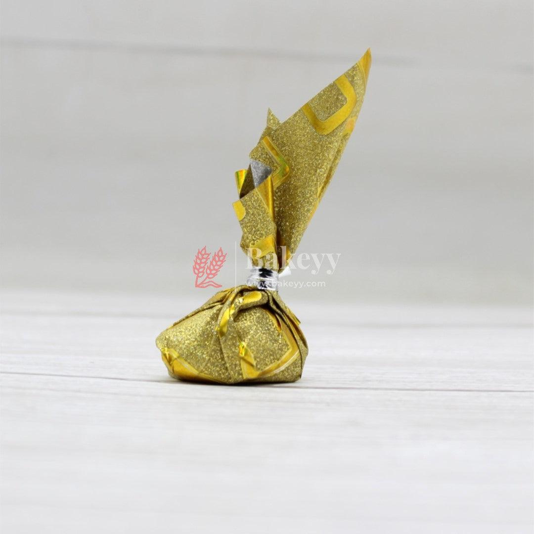 Glitter Matt Chocolate Wrappers | Gold Colour with Gold Square Design works - Bakeyy.com - India - Glitter Matt Chocolate Wrappers | Gold Colour with Gold Square Design works - Default Title