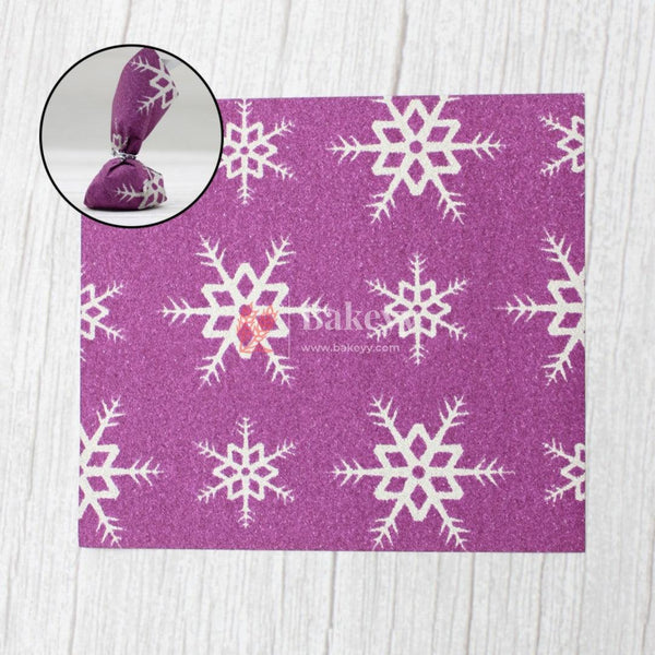 Glitter Matt Chocolate Wrappers | Purple Colour with Silver Design works - Bakeyy.com