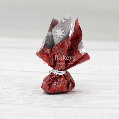 Glitter Matt Chocolate Wrappers | Red Colour with Round Design works - Bakeyy.com - India - Glitter Matt Chocolate Wrappers | Red Colour with Round Design works - Default Title