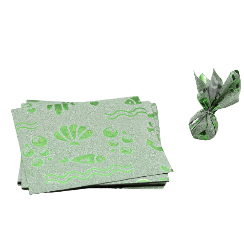 Glitter Matte Chocolate Wrappers | Green Colour | Pack of 80 - Bakeyy.com - India - Glitter Matte Chocolate Wrappers | Green Colour | Pack of 80 - Default Title