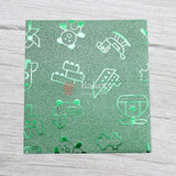 Glitter Matte Chocolate Wrappers | Green Colour with Cartoon works - Bakeyy.com - India - Glitter Matte Chocolate Wrappers | Green Colour with Cartoon works - Default Title