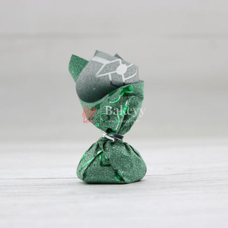 Glitter Matte Chocolate Wrappers | Green Colour with Cartoon works - Bakeyy.com - India - Glitter Matte Chocolate Wrappers | Green Colour with Cartoon works - Default Title