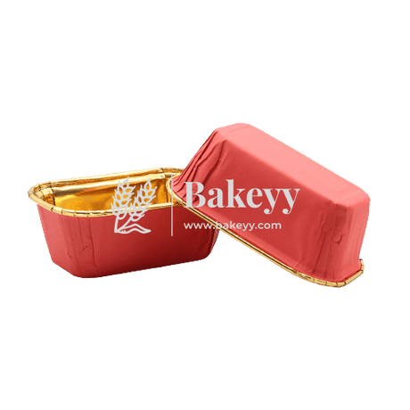 Gold Bake and Serve Rectangle Mould 100 g | Paper Baking Mould | Plum Cake Bar Mould | Pack of 50 - Bakeyy.com - India - Gold Bake and Serve Rectangle Mould 100 g | Paper Baking Mould | Plum Cake Bar Mould | Pack of 50 - Default Title