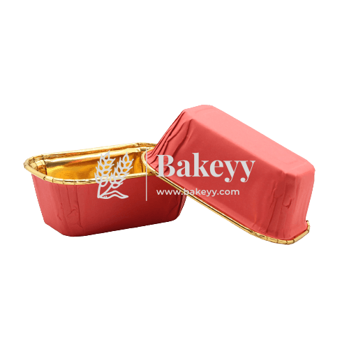 Gold Bake and Serve Rectangle Mould 100 g | Paper Baking Mould | Plum Cake Bar Mould | Pack of 50 - Bakeyy.com - India - Gold Bake and Serve Rectangle Mould 100 g | Paper Baking Mould | Plum Cake Bar Mould | Pack of 50 - Default Title