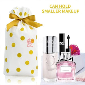 gold-big-dots-plastic-stand-up-treat-favor-bags-gift-wrapper-bags-for-candy-cookie-chocolate-or-pack-of-25-bakeyy-com-2 - Bakeyy.com