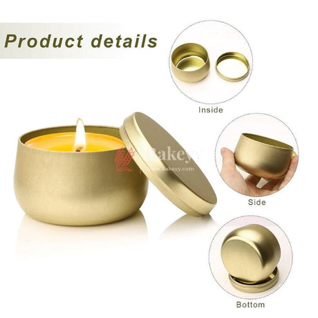 Gold Candle Tin Box | Empty Decorative Tin Box | Chocolate Box | Candy Box | Gift Box | Pack Of 8 - Bakeyy.com - India - Gold Candle Tin Box | Empty Decorative Tin Box | Chocolate Box | Candy Box | Gift Box | Pack Of 8 - Default Title
