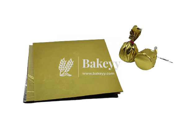 Gold Chocolate Wrapper |12x11.5cm Size | Matte Finish - Bakeyy.com