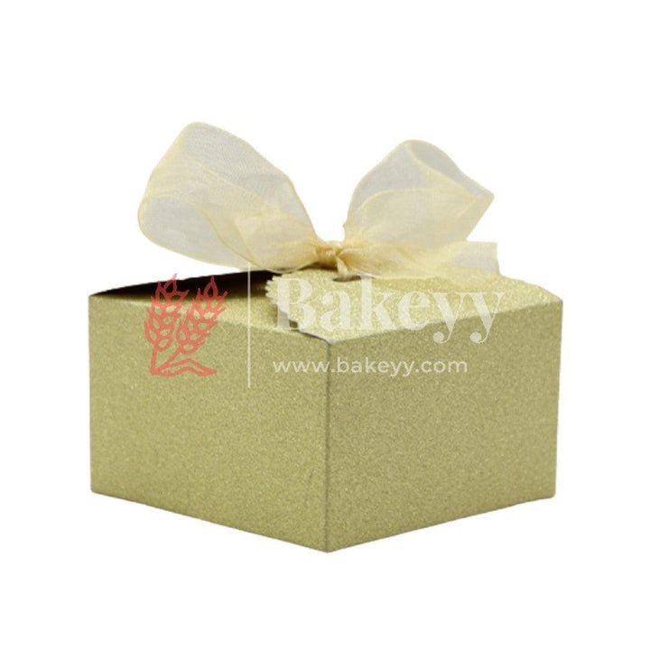 Gold Gift Box for Presents, 10 Pack Empty Kraft Gift Boxes with Ribbon For Packaging Candy, Cookie, Chocolate | Pack of 10 - Bakeyy.com