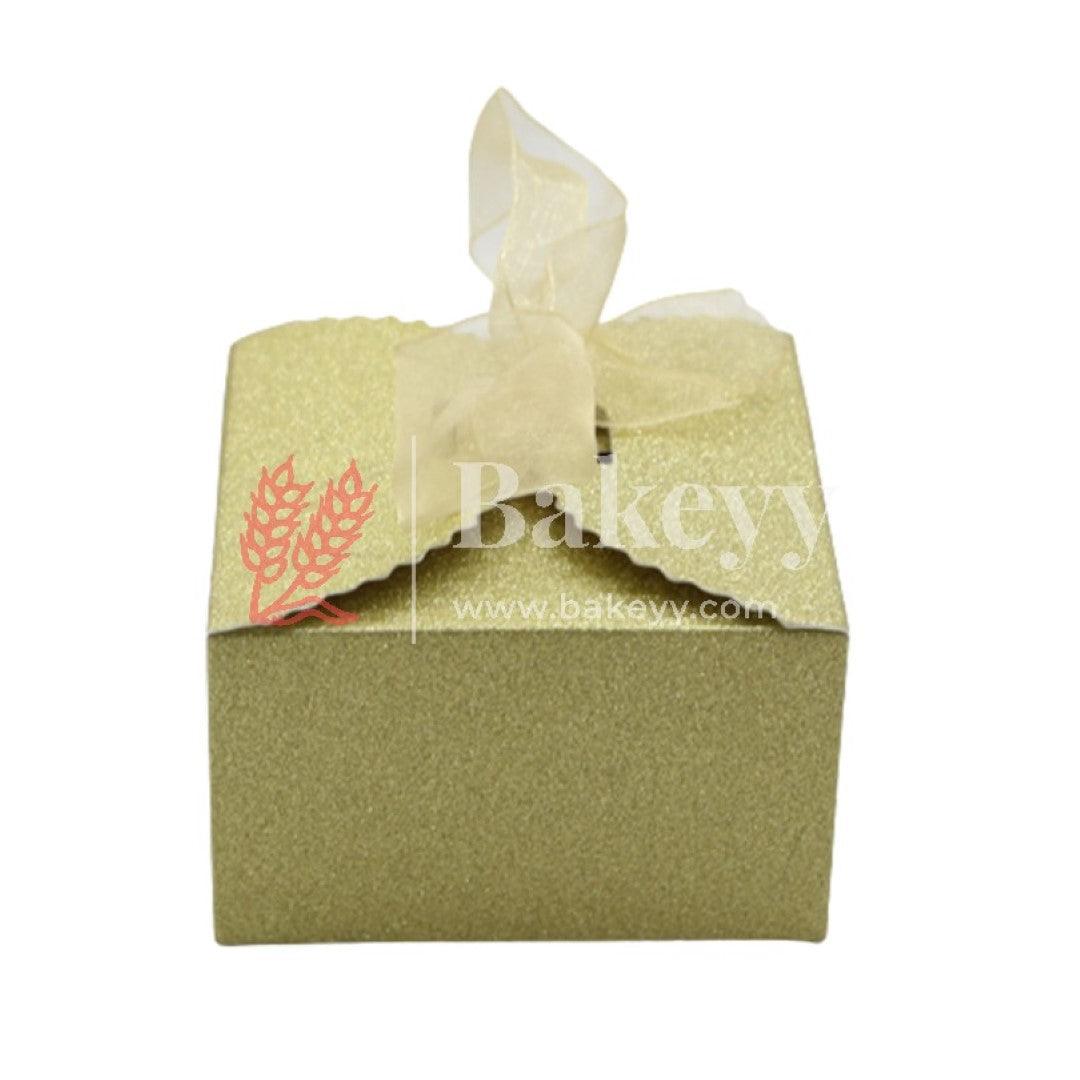 Gold Gift Box for Presents, 10 Pack Empty Kraft Gift Boxes with Ribbon For Packaging Candy, Cookie, Chocolate | Pack of 10 - Bakeyy.com - India - Gold Gift Box for Presents, 10 Pack Empty Kraft Gift Boxes with Ribbon For Packaging Candy, Cookie, Chocolate | Pack of 10 - Large (12x12x6 cm)