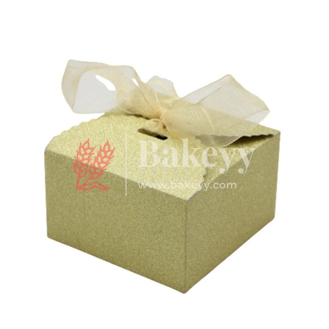 Gold Gift Box for Presents, 10 Pack Empty Kraft Gift Boxes with Ribbon For Packaging Candy, Cookie, Chocolate | Pack of 10 - Bakeyy.com - India - Gold Gift Box for Presents, 10 Pack Empty Kraft Gift Boxes with Ribbon For Packaging Candy, Cookie, Chocolate | Pack of 10 - Large (12x12x6 cm)