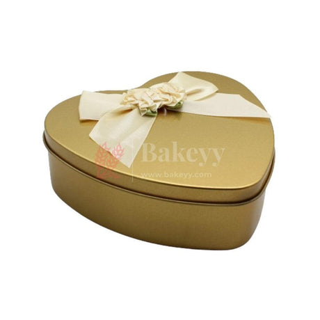 Gold Heart Empty Decorative Tin Box | Gift Box | Chocolate Box | Sweet Box | Jewellery Box | Luxury Box | Pack Of 5 - Bakeyy.com - India - Gold Heart Empty Decorative Tin Box | Gift Box | Chocolate Box | Sweet Box | Jewellery Box | Luxury Box | Pack Of 5 - Default Title