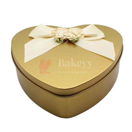 Gold Heart Empty Decorative Tin Box | Gift Box | Chocolate Box | Sweet Box | Jewellery Box | Luxury Box | Pack Of 5 - Bakeyy.com - India - Gold Heart Empty Decorative Tin Box | Gift Box | Chocolate Box | Sweet Box | Jewellery Box | Luxury Box | Pack Of 5 - Default Title