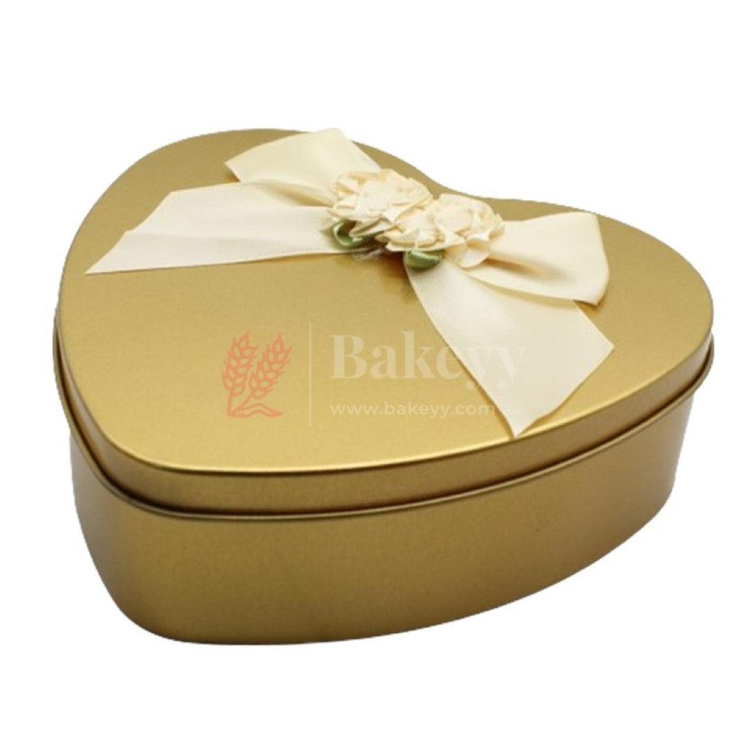 Gold Heart Empty Decorative Tin Box | Gift Box | Chocolate Box | Sweet Box | Jewellery Box | Luxury Box | Pack Of 5 - Bakeyy.com - India - Gold Heart Empty Decorative Tin Box | Gift Box | Chocolate Box | Sweet Box | Jewellery Box | Luxury Box | Pack Of 5 - Default Title
