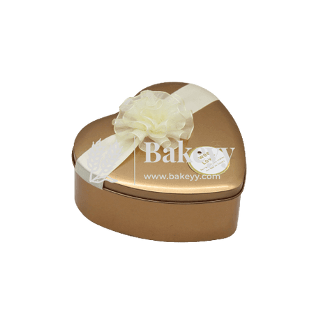 Gold Heart Empty Decorative Tin Box | Gift Box | Chocolate Box | Sweet Box | Jewellery Box | Luxury Box | Pack Of 8 - Bakeyy.com - India - Gold Heart Empty Decorative Tin Box | Gift Box | Chocolate Box | Sweet Box | Jewellery Box | Luxury Box | Pack Of 8 - Default Title