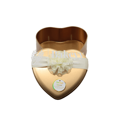 Gold Heart Empty Decorative Tin Box | Gift Box | Chocolate Box | Sweet Box | Jewellery Box | Luxury Box | Pack Of 8 - Bakeyy.com - India - Gold Heart Empty Decorative Tin Box | Gift Box | Chocolate Box | Sweet Box | Jewellery Box | Luxury Box | Pack Of 8 - Default Title