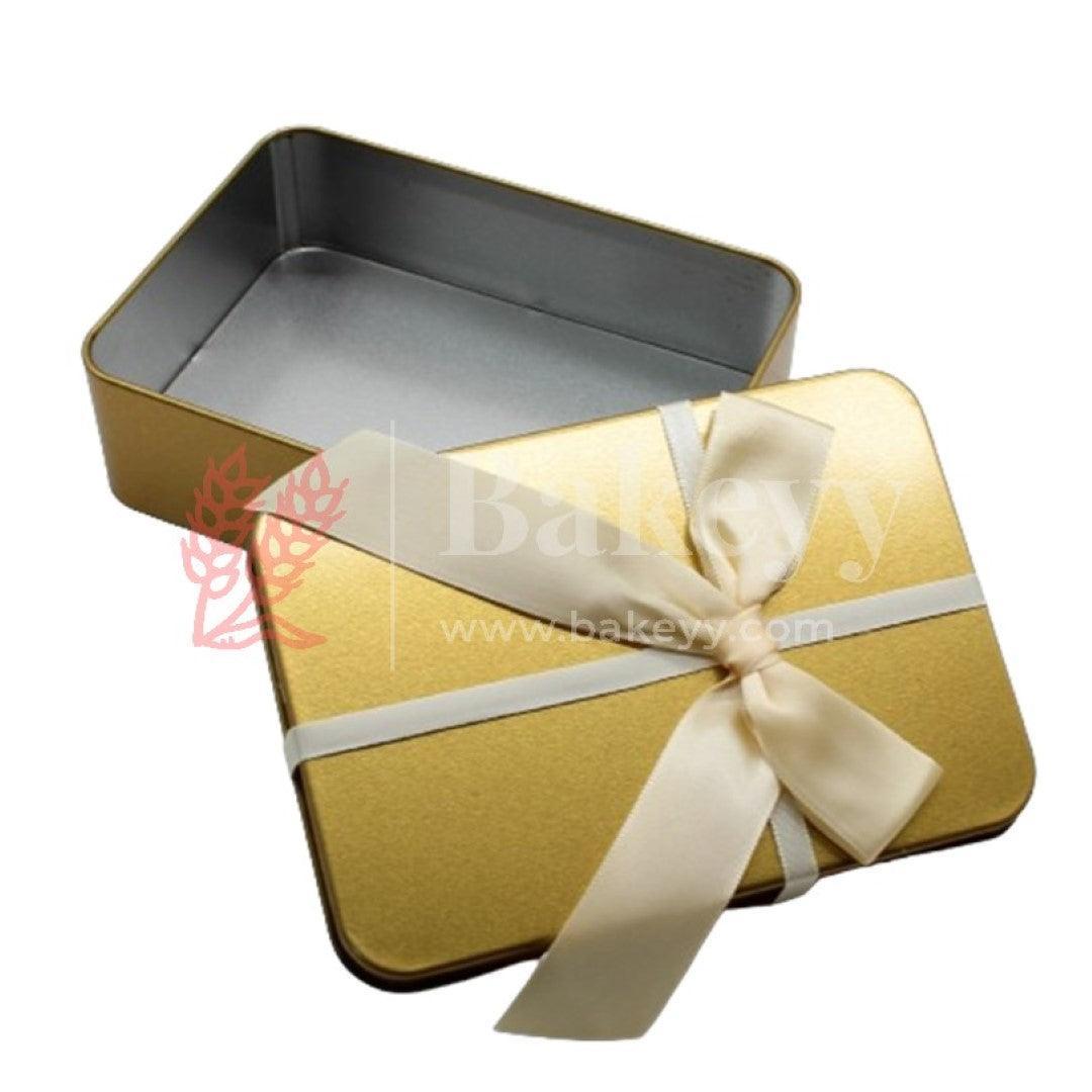 Gold Rectangle Empty Decorative Tin Box | Gift Box | Chocolate Box | Sweet Box | Jewellery Box | Luxury Box | Pack of 5 - Bakeyy.com - India - Gold Rectangle Empty Decorative Tin Box | Gift Box | Chocolate Box | Sweet Box | Jewellery Box | Luxury Box | Pack of 5 - Default Title