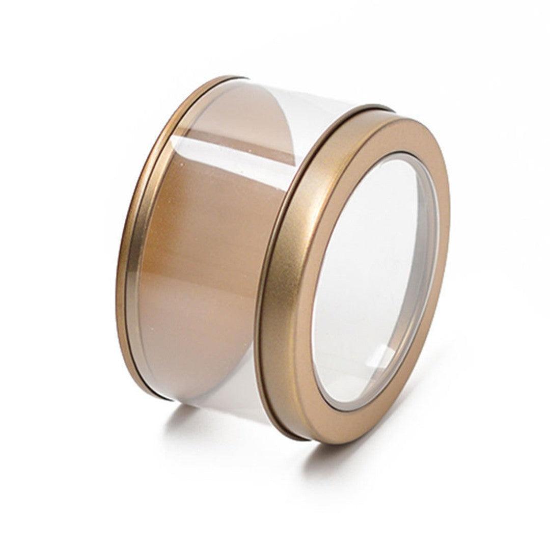 Gold Round Empty Decorative Acrylic Box | Gift Box | Chocolate Box | Sweet Box | Jewellery Box | Pvc Tin Box | Small - Bakeyy.com - India - Gold Round Empty Decorative Acrylic Box | Gift Box | Chocolate Box | Sweet Box | Jewellery Box | Pvc Tin Box | Small - Default Title