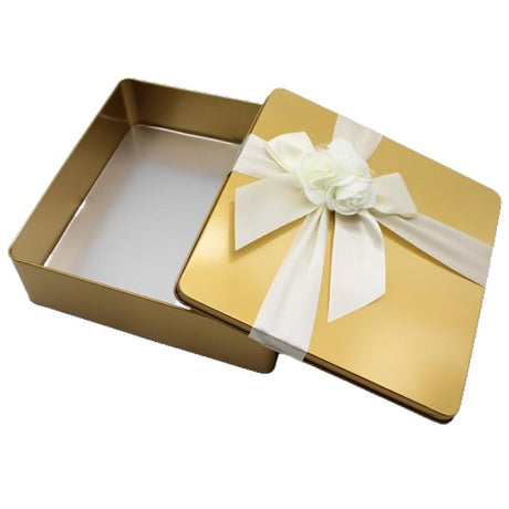 Gold Square Empty Decorative Tin Box | Gift Box | Chocolate Box | Sweet Box | Jewellery Box | Luxury Box | Pack of 2 - Bakeyy.com - India - Gold Square Empty Decorative Tin Box | Gift Box | Chocolate Box | Sweet Box | Jewellery Box | Luxury Box | Pack of 2 - Default Title