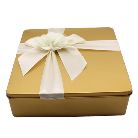 Gold Square Empty Decorative Tin Box | Gift Box | Chocolate Box | Sweet Box | Jewellery Box | Luxury Box | Pack of 2 - Bakeyy.com - India - Gold Square Empty Decorative Tin Box | Gift Box | Chocolate Box | Sweet Box | Jewellery Box | Luxury Box | Pack of 2 - Default Title