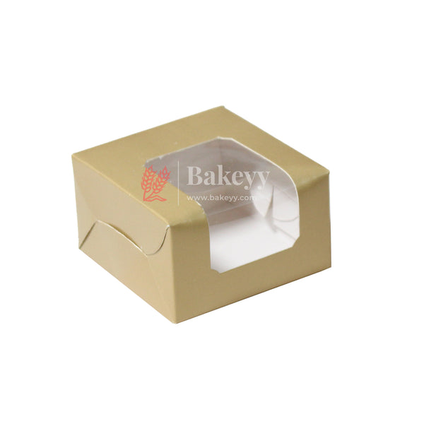 1 Brownie Box Gold Color | Pack Of 10 | With Window