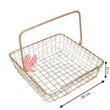 Square Jala Metal Basket | Gifting and Decorative Purpose | 1 Piece - Bakeyy.com - India - Square Jala Metal Basket | Gifting and Decorative Purpose | 1 Piece - Large 220.00