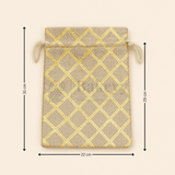 Golden Foil Printed Jute Bags | Available in 3 Sizes | Assorted Print Designs | Pack of 10