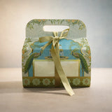 Premium Floral Window Goodie Gift Box with Handle & Ribbon (17.5 x 9 x 19 cm) | Hamper / Dry Fruits / Chocolates Packaging