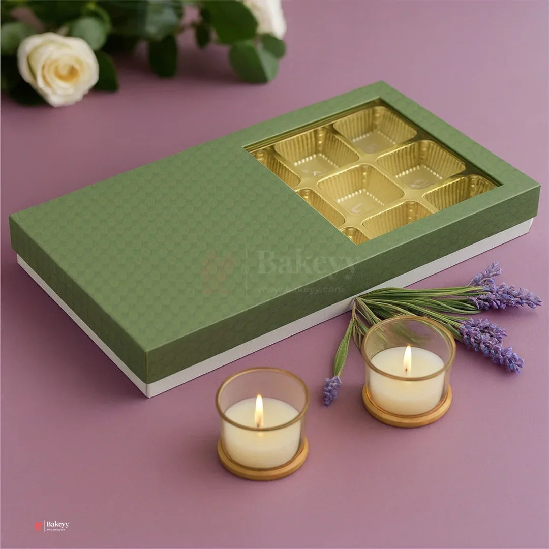 18 Cavity Hard Chocolate Box | Green Colour