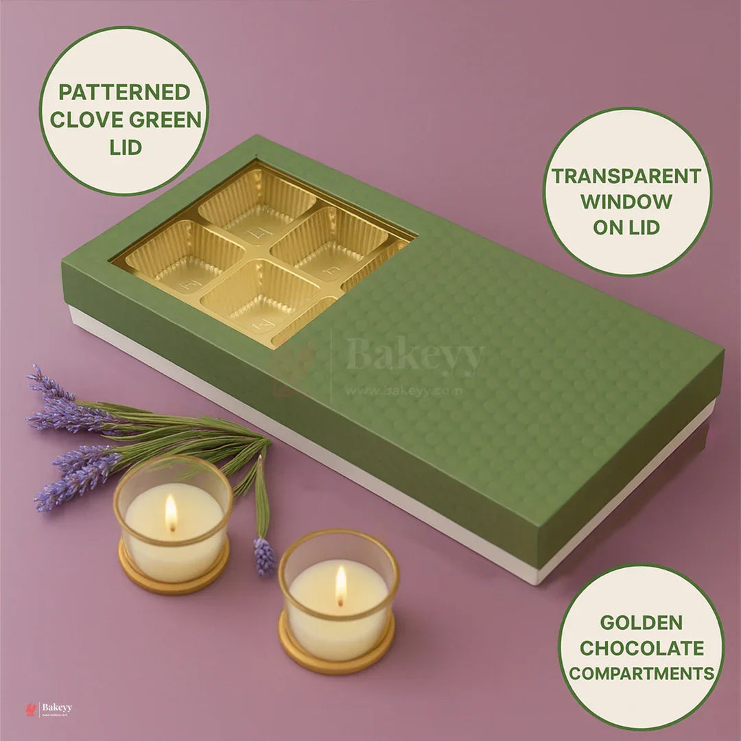 18 Cavity Hard Chocolate Box | Green Colour