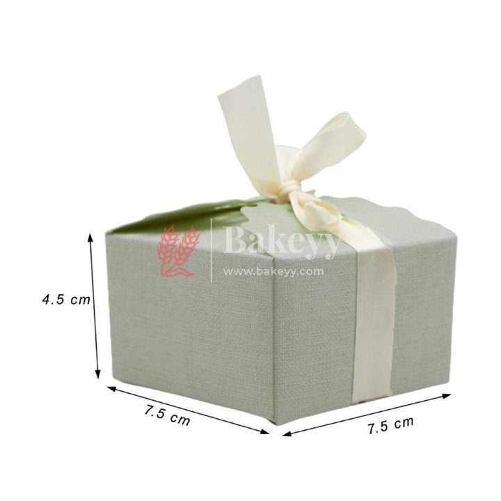Greenish Grey Gift Box for Presents, 10 Pack Empty Kraft Gift Boxes with Ribbon For Packaging Candy, Cookie, Chocolate | Pack of 10 - Bakeyy.com