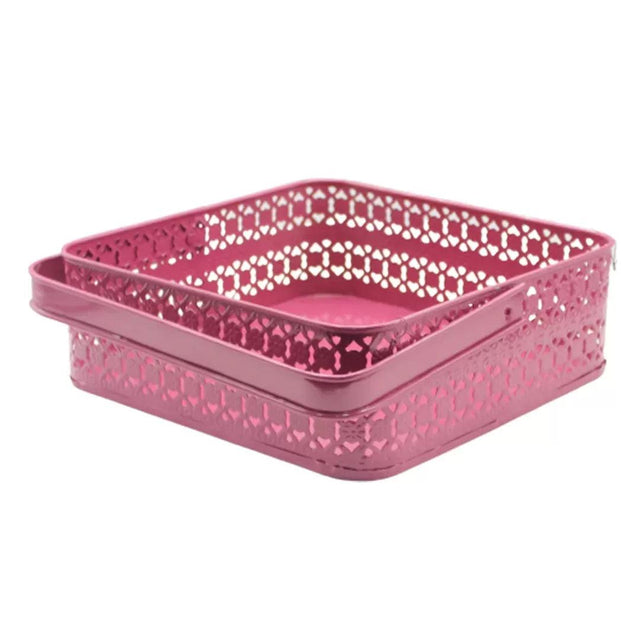 Hamper Basket For Gifting Square | Rose Pink Colour | Large - Bakeyy.com - India - Hamper Basket For Gifting Square | Rose Pink Colour | Large - Default Title