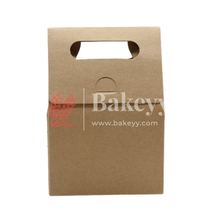 Hand Kraft Box | With Window On The Lid | With Handle | Pack Of 10 - Bakeyy.com