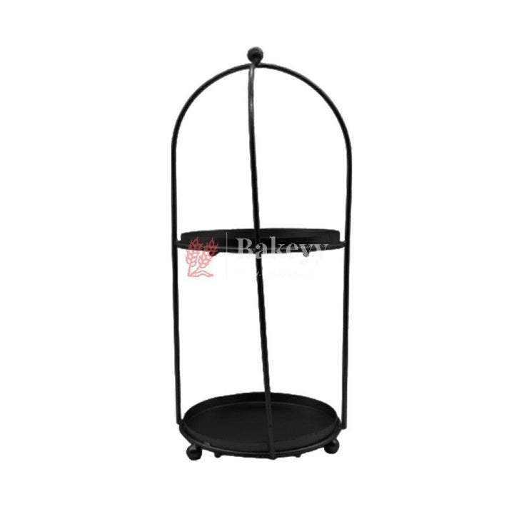 Handicrafts Black Metal Cake Stand – Tier Cake Stand – Side Bar Floating Tier Spacer - Bakeyy.com