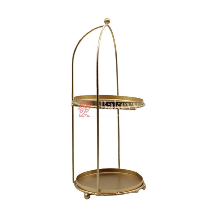 Handicrafts Gold Metal Cake Stand – Tier Cake Stand – Side Bar Floating Tier Spacer - Bakeyy.com