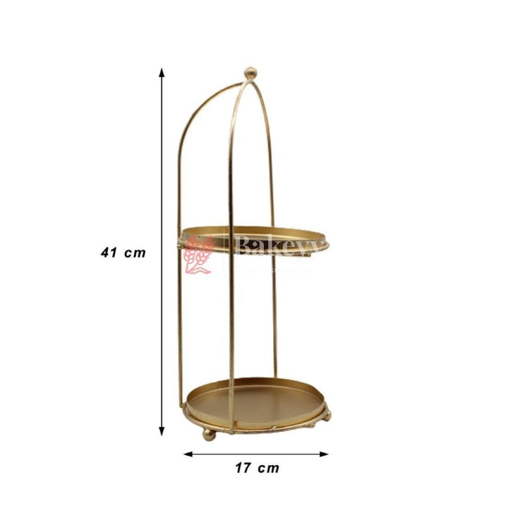 Handicrafts Gold Metal Cake Stand – Tier Cake Stand – Side Bar Floating Tier Spacer - Bakeyy.com