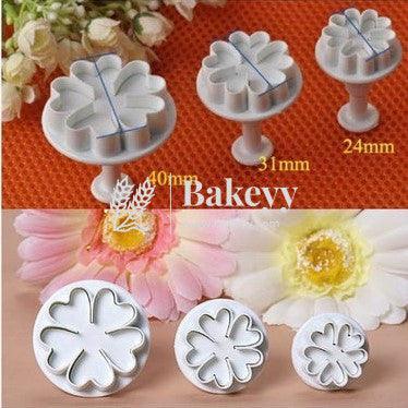 Heart Flower Plunger Cutter Fondant Mould 3 pcs - Bakeyy.com - India - Heart Flower Plunger Cutter Fondant Mould 3 pcs - Default Title