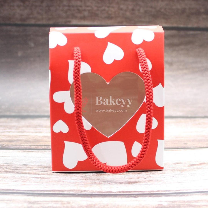 Heart Shape Gift Box | Pack Of 10 | Chocolate Packing Box | Return Gift Box | Red Colour - Bakeyy.com