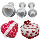 Heart Plunger Cutter | Perfect for Cake Decoration, Fondant, DIY Clay Crafts| 3 Piece Set - Bakeyy.com - India - Heart Plunger Cutter | Perfect for Cake Decoration, Fondant, DIY Clay Crafts| 3 Piece Set - Default Title