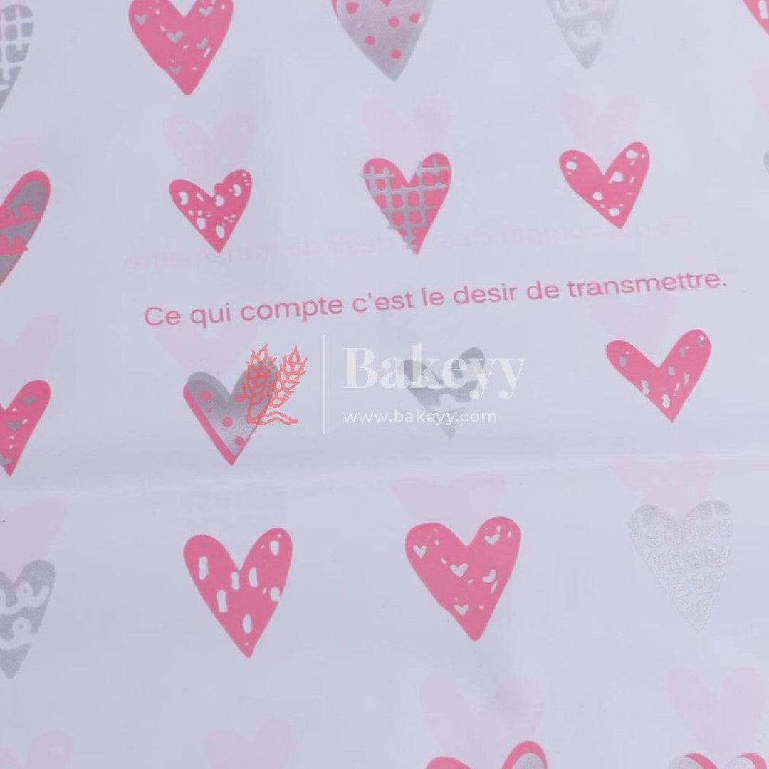 Hearts Plastic Stand Up Treat Favor Bags Gift Wrapper Bags for Candy Cookie Chocolate | Pack of 50 | - Bakeyy.com - India - Hearts Plastic Stand Up Treat Favor Bags Gift Wrapper Bags for Candy Cookie Chocolate | Pack of 50 | - Medium